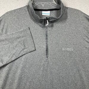 Columbia PFG 1/4 Zip Shirt Mens Large‎ Gray Long Sleeve Performance Fishing